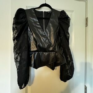 black leather top